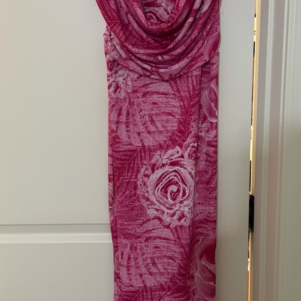 Pink Floral Patterned Dress